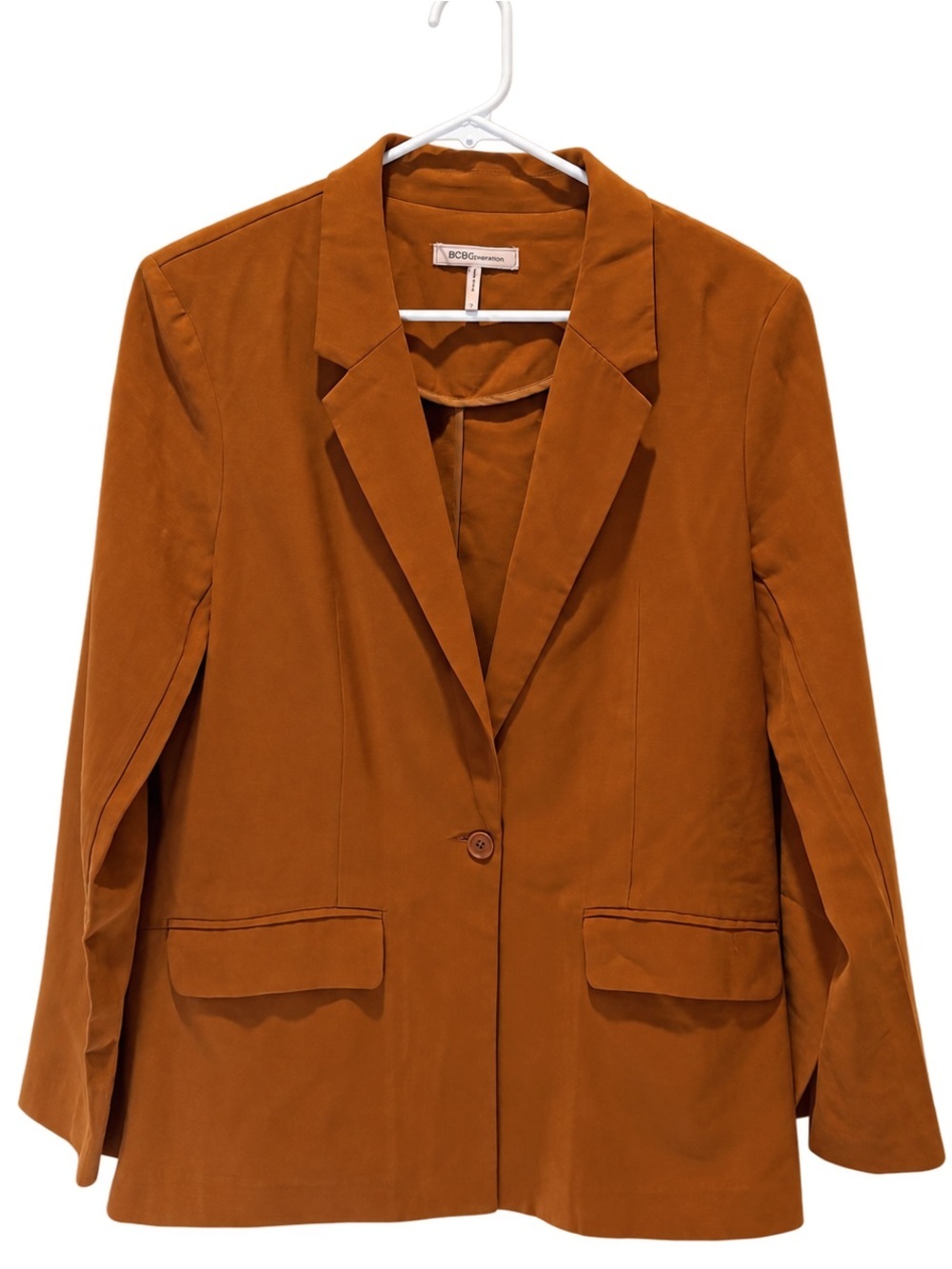 BCBGeneration Burnt Orange Cognac Blazer Jacket Size Medium Fall Workwear